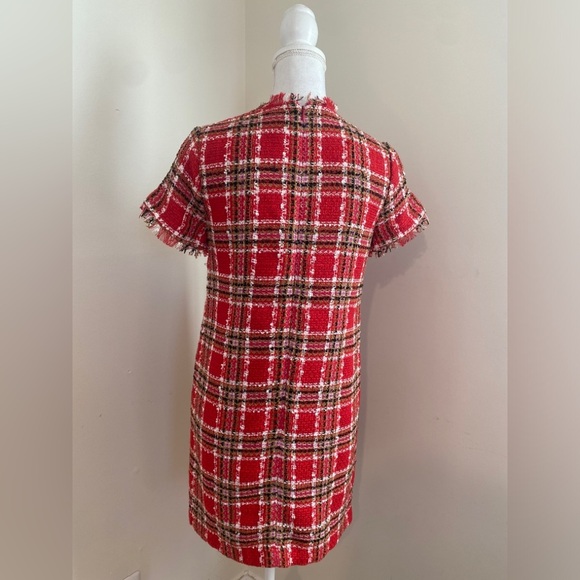 ✨⚡️💥Ann Taylor Petite Plaid Tweed Pocket Shift Dress Size 2P - Picture 7 of 9